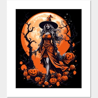 Moonlit Halloween Sorcery Posters and Art